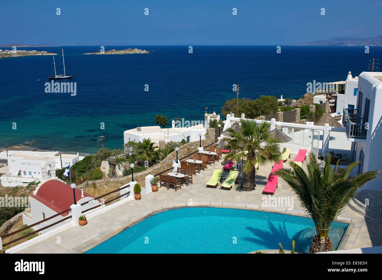 Golden Star Hotel, Mykonos Stadt, Mykonos, Kykladen, Griechenland Stockfoto