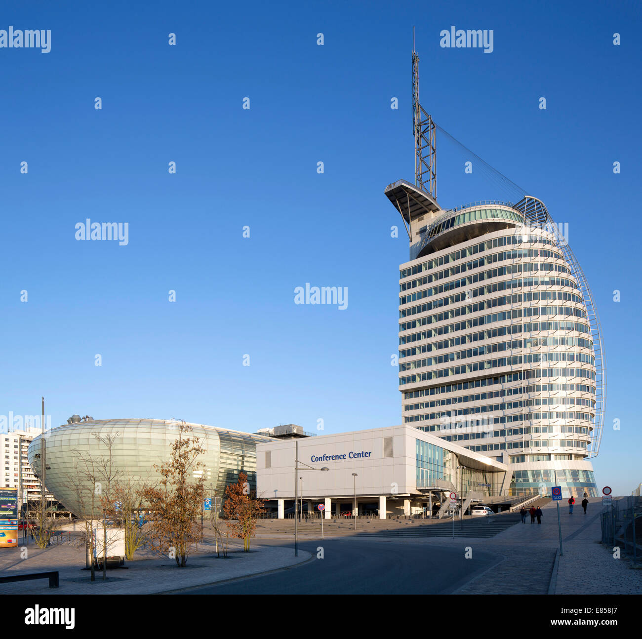 Atlantic Hotel Sail City, Klimahaus Bremerhaven, Konferenzzentrum, Havenwelten, Bremerhaven, Bremen, Deutschland Stockfoto