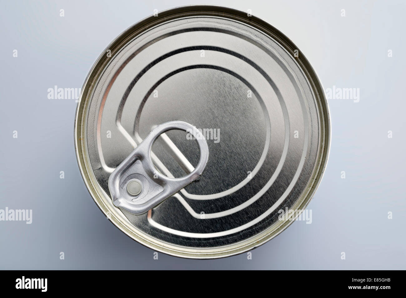 Nahaufnahme einer Blechdose. Oben Stockfoto