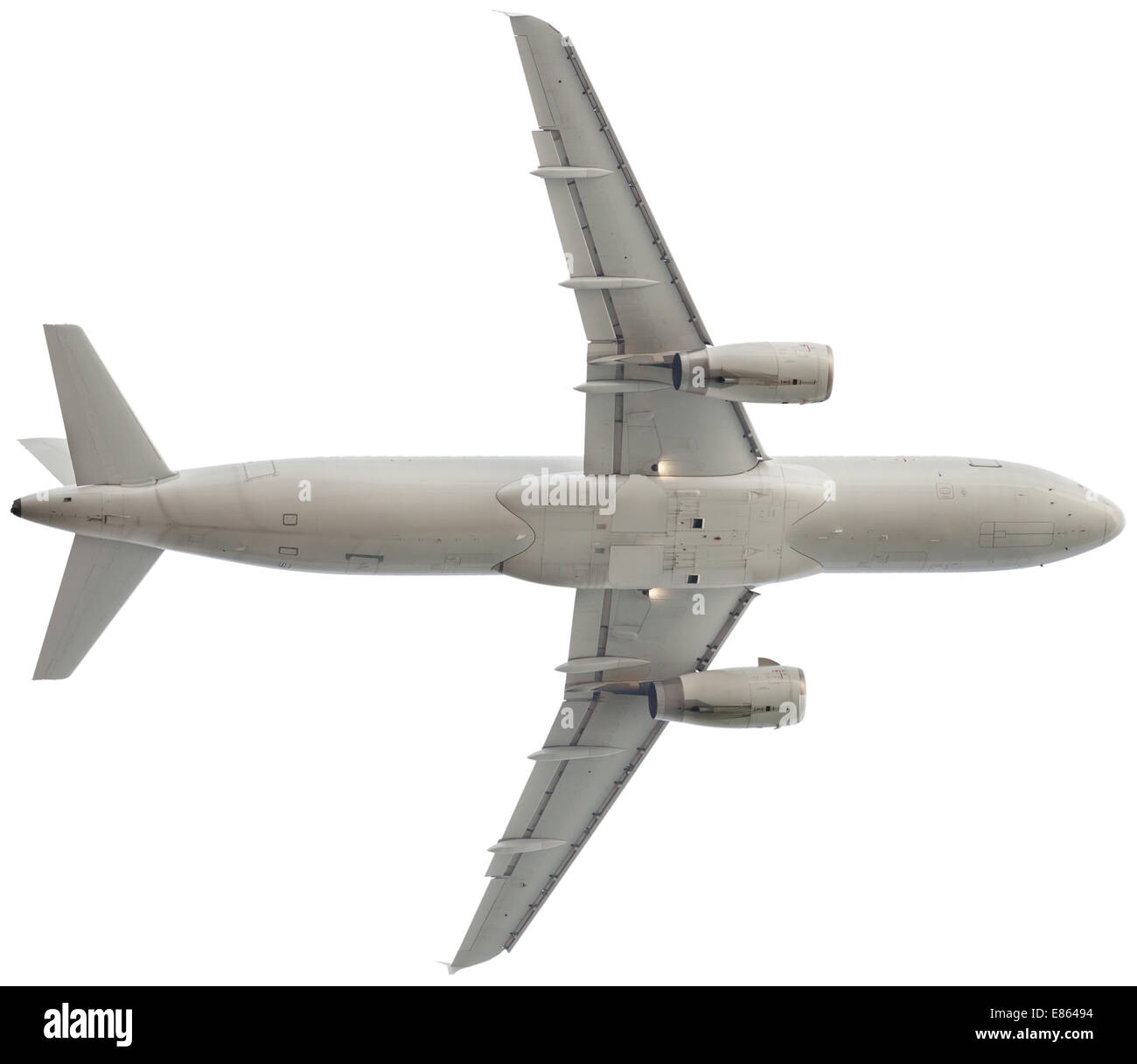 Das Passagierflugzeug auf dem weißen Hintergrund isoliert Stockfoto