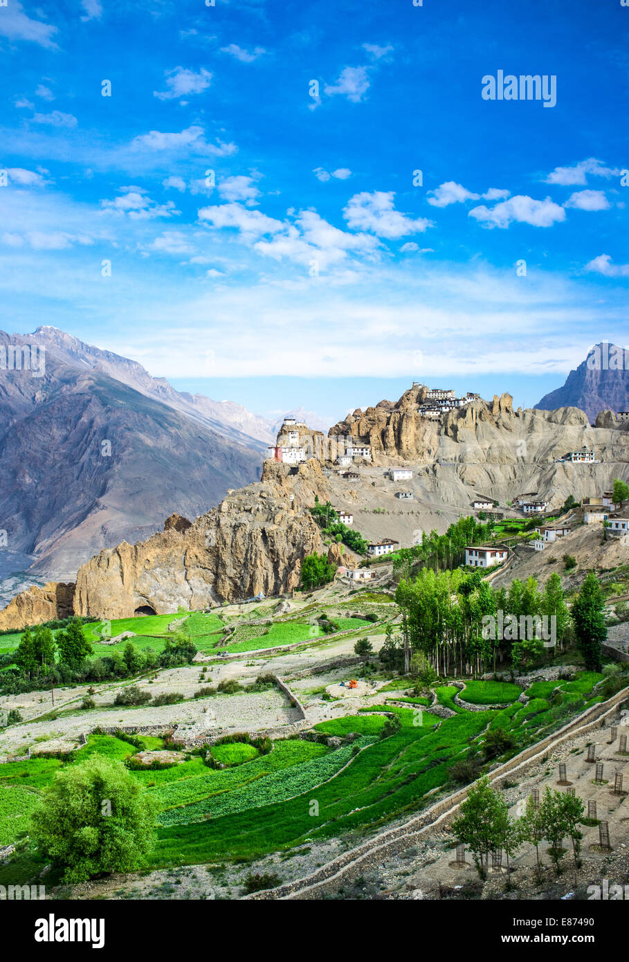 Dhankar Gompa. Spiti Valley, Himachal Pradesh, Indien Stockfoto