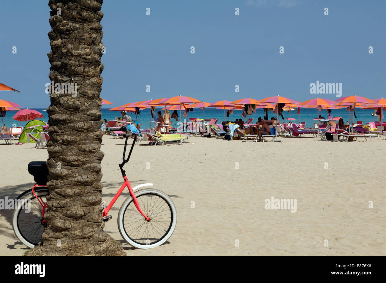 Blick auf den Strand von San Vito Lo Capo, Sizilien Stockfoto