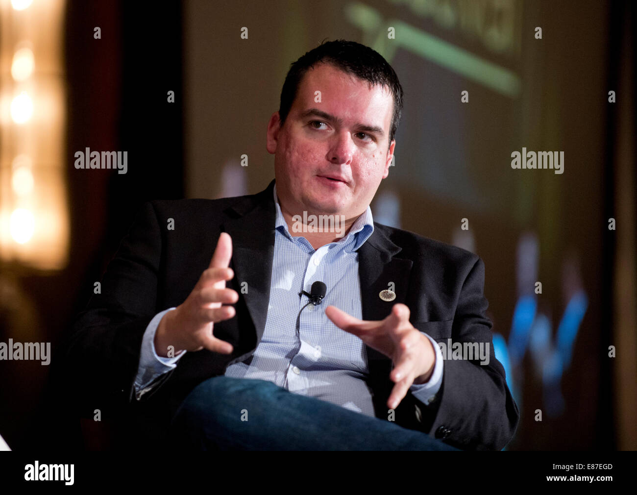 David Weigel, politischer Reporter für Schiefer, spricht über die mögliche 2016 Präsidentschaftskandidaten während Texas Tribune Fest Stockfoto