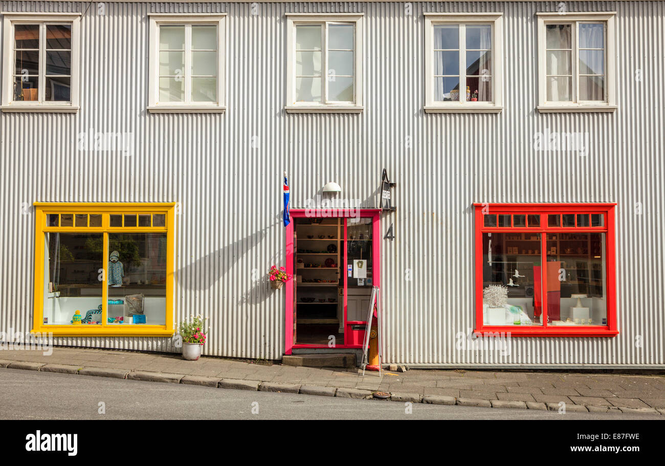 Schaufenster in Reykjavik, Island Stockfoto