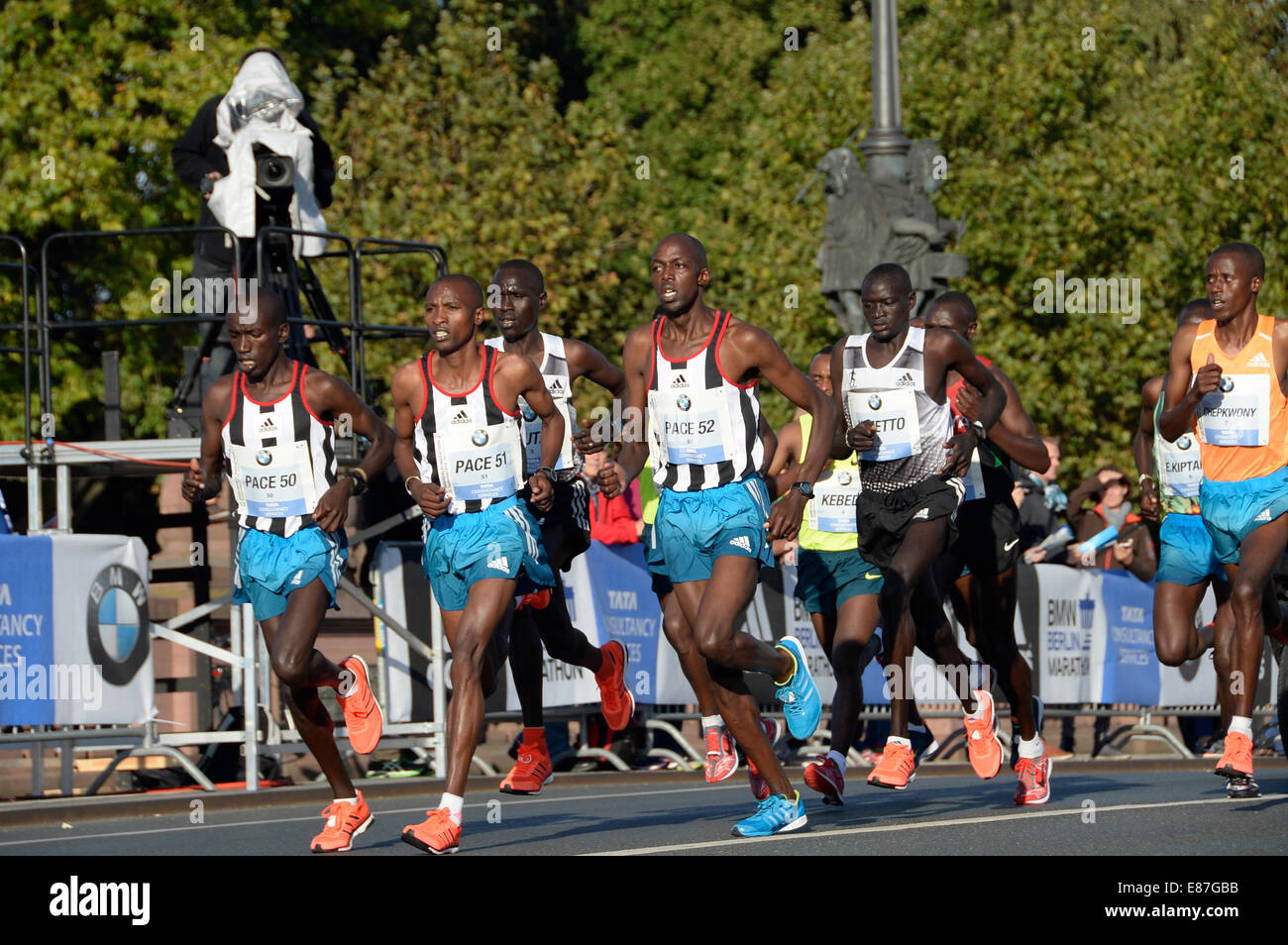 41 Berlin-Marathon 28. September 2014, Sieger Kimetto Stockfoto