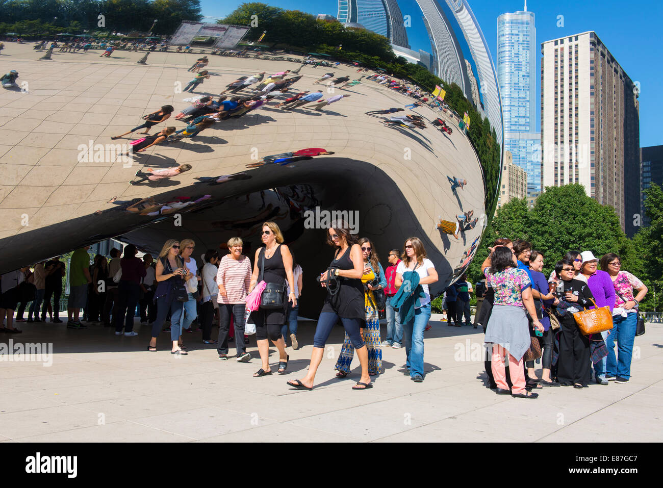 Cloud Gate, die Bohne in Chicago Millennium Park Stockfoto