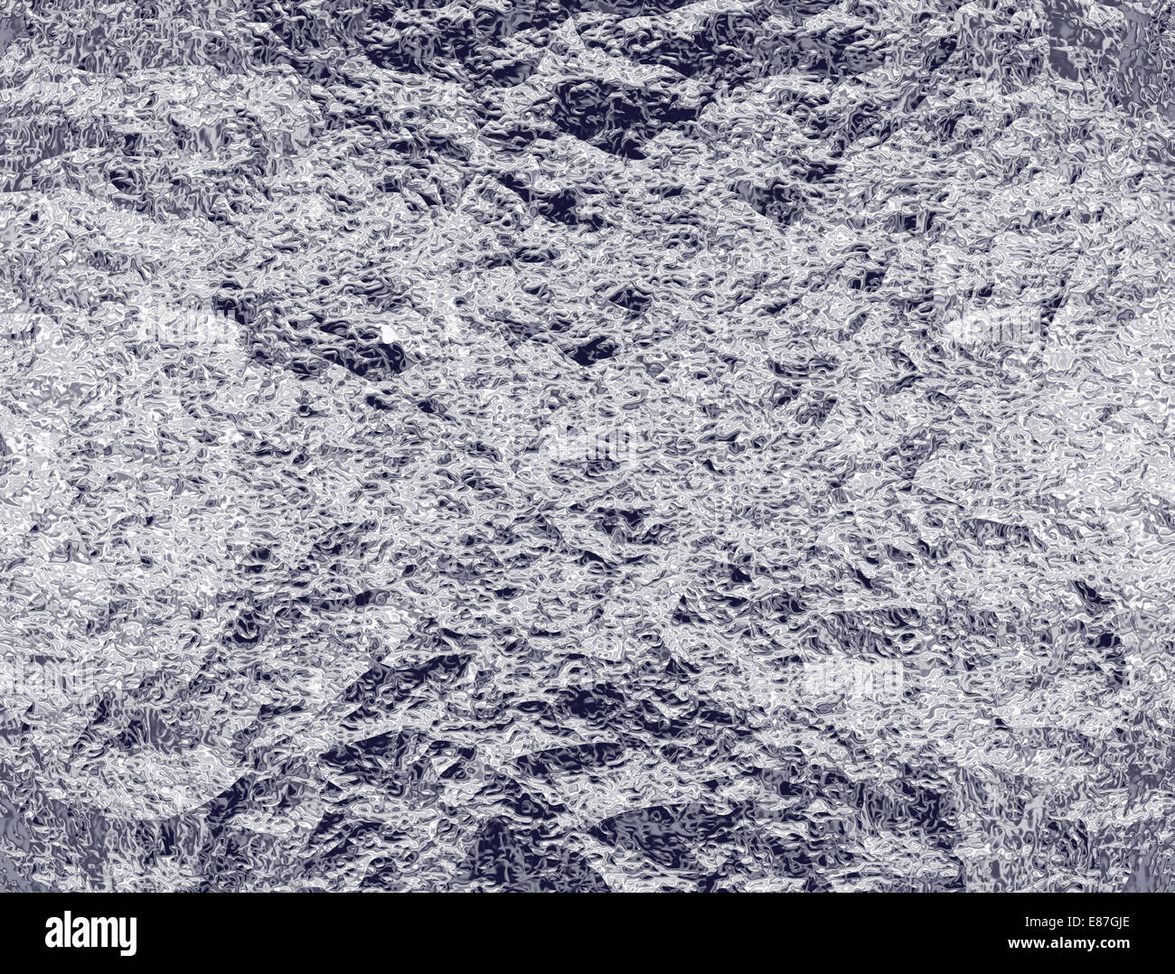 Metall-Folie, Matte, faltige Glas oder abstrakt Chrom Textur Stockfoto