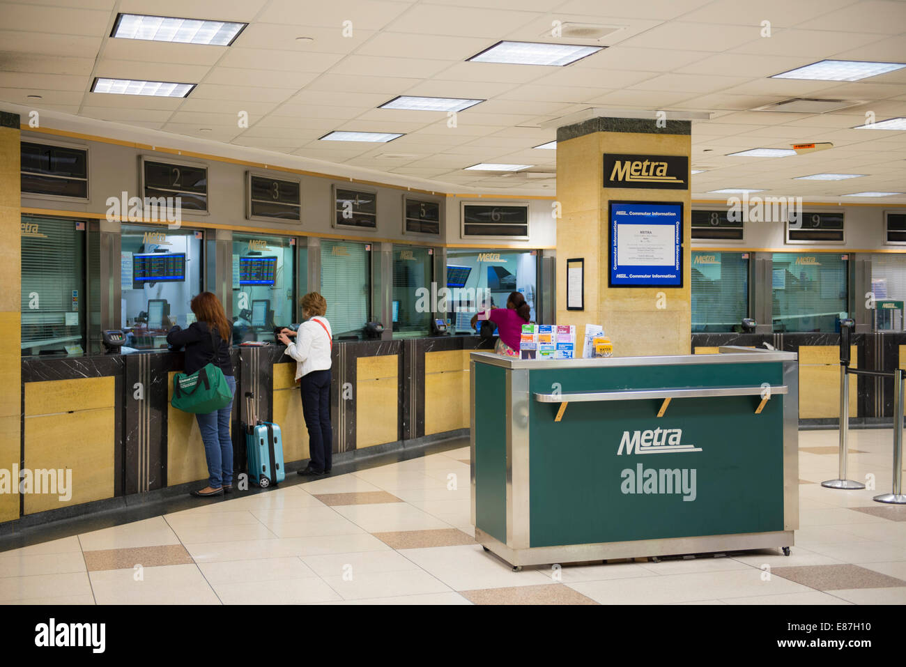 Chicago Union Station Metra, Kassen Stockfoto