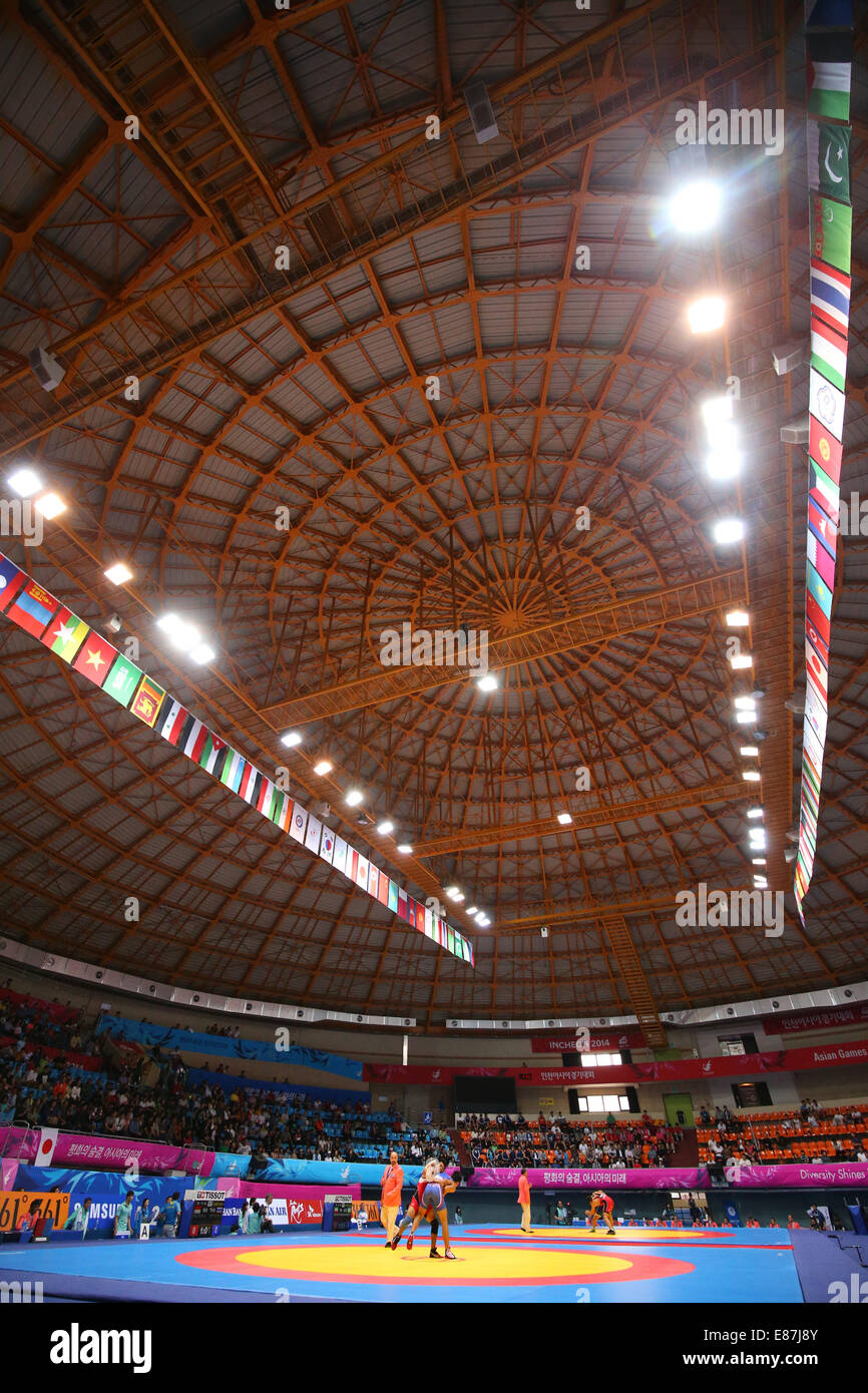 Incheon, Südkorea. 1. Oktober 2014. Dowon Gymnasium Ringen: Incheon asiatische Spiele am Dowon Gymnasium während der 2014 in Incheon, Südkorea. © Shingo Ito/AFLO SPORT/Alamy Live-Nachrichten Stockfoto