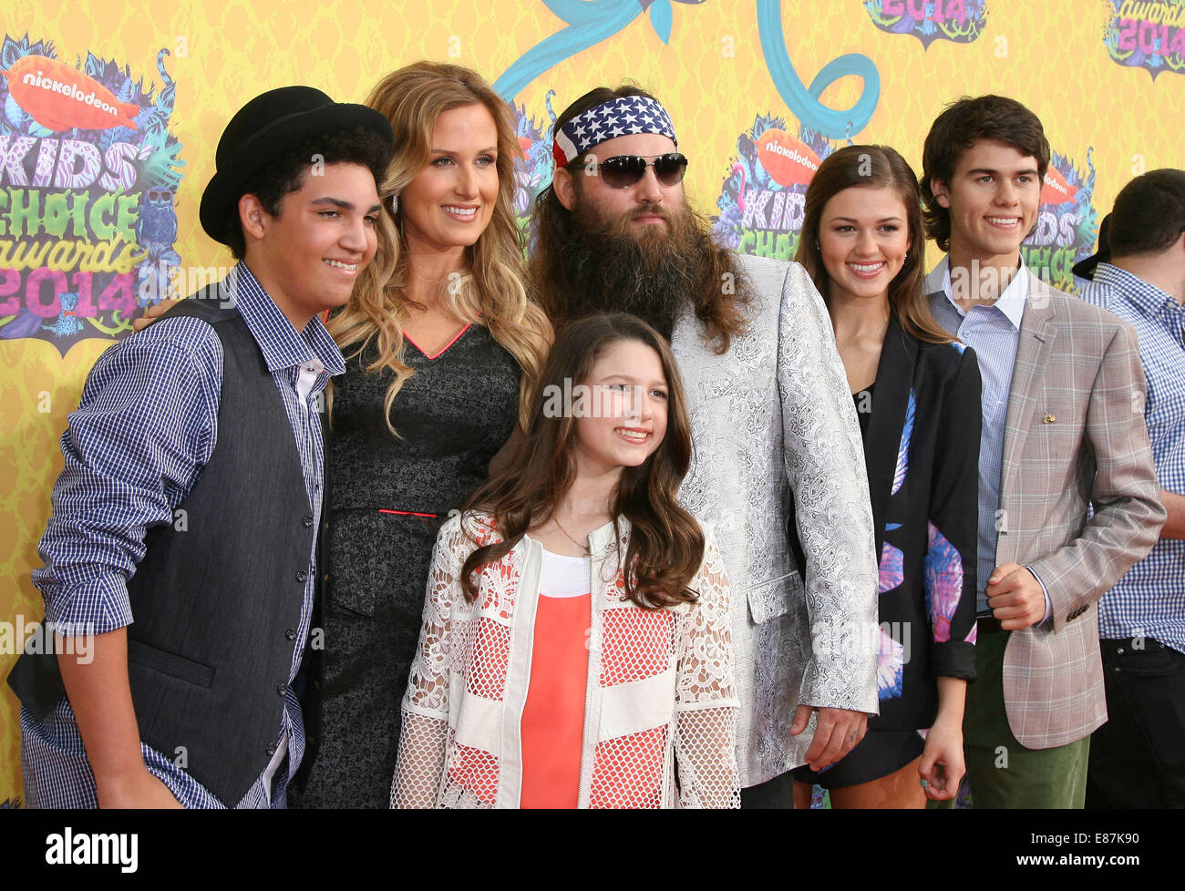 Nickelodeon Kids' Choice Awards 2014 statt an USCs Galen Center Featuring: Willie Robertson Jr., Kori Robertson, Bella Robertson, Willie Robertson, Sadie Robertson, John Luke Robertson wo: Los Angeles, California, Vereinigte Staaten von Amerika bei: 29. März 2014 Stockfoto