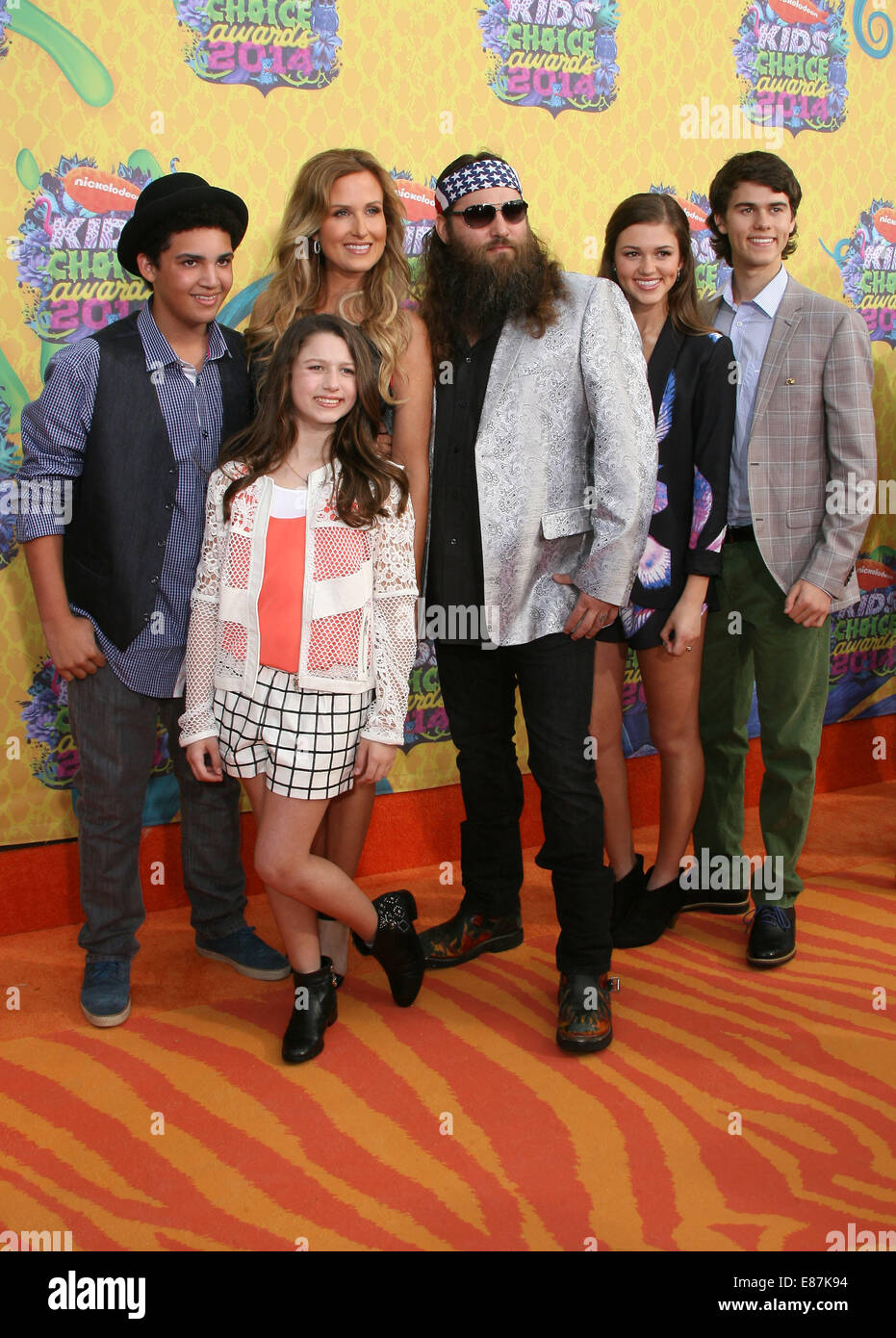 Nickelodeon Kids' Choice Awards 2014 statt an USCs Galen Center Featuring: Willie Robertson Jr., Kori Robertson, Bella Robertson, Willie Robertson, Sadie Robertson, John Luke Robertson wo: Los Angeles, California, Vereinigte Staaten von Amerika bei: 29. März 2014 Stockfoto