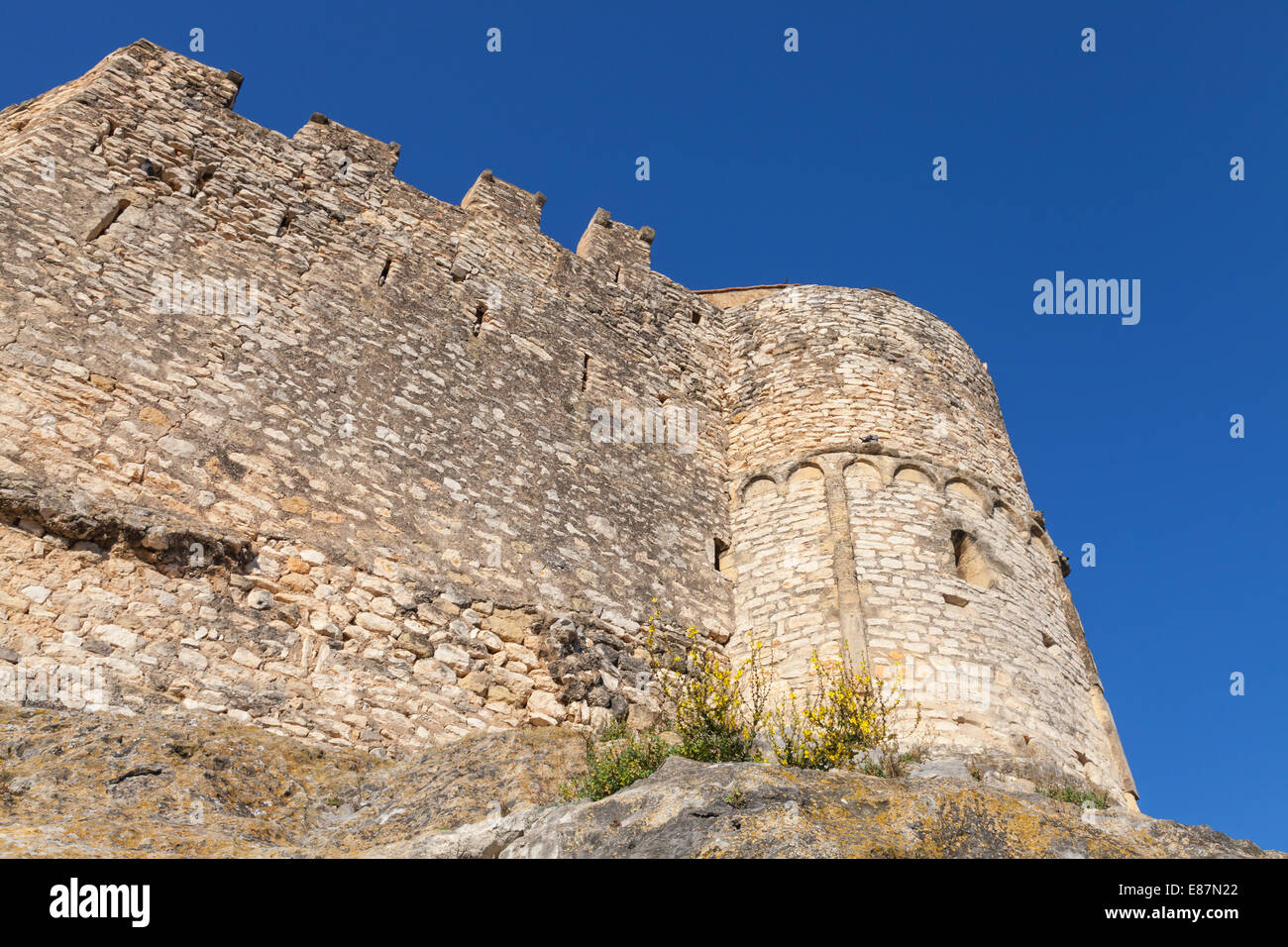 Mittelalterliche Steinburg in Altstadt Calafell, Spanien Stockfoto