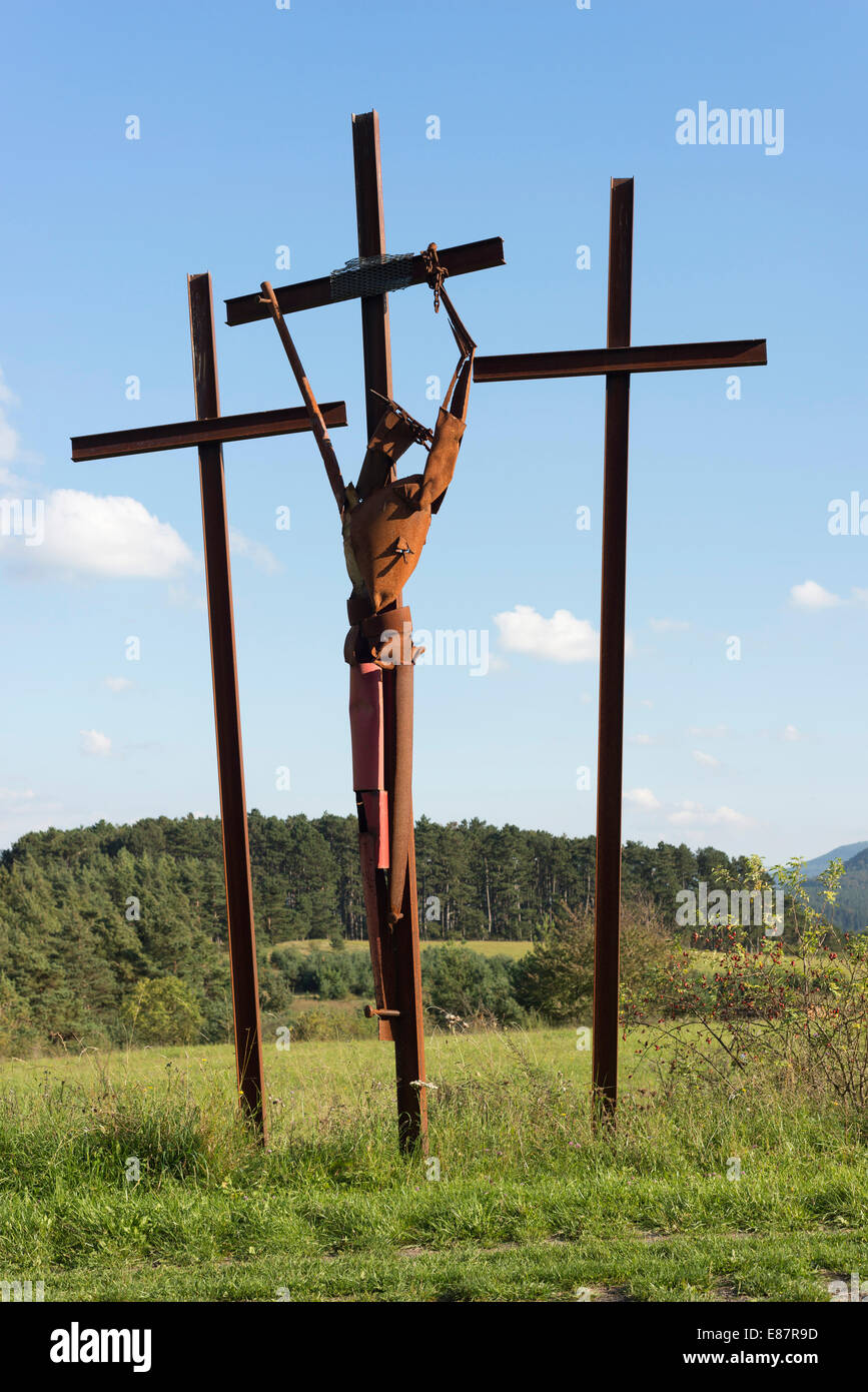 Skulpturengruppe "Verzweiflung", "Verzweiflung", Jesus starb am Kreuz, Kunst-Projekt-"Path of Hope", 2010 Stockfoto