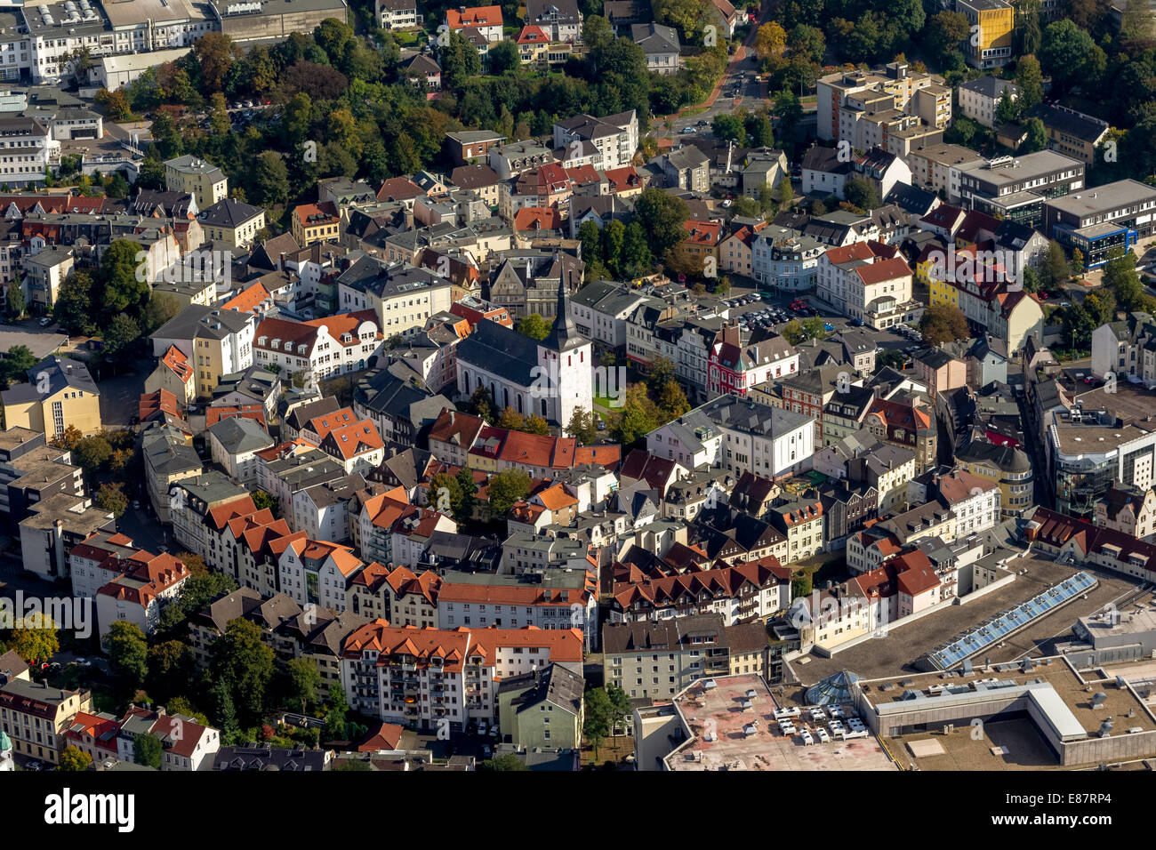 Luftaufnahme, Altstadt mit Erlöserkirche, der Erlöserkirche Markt Platz