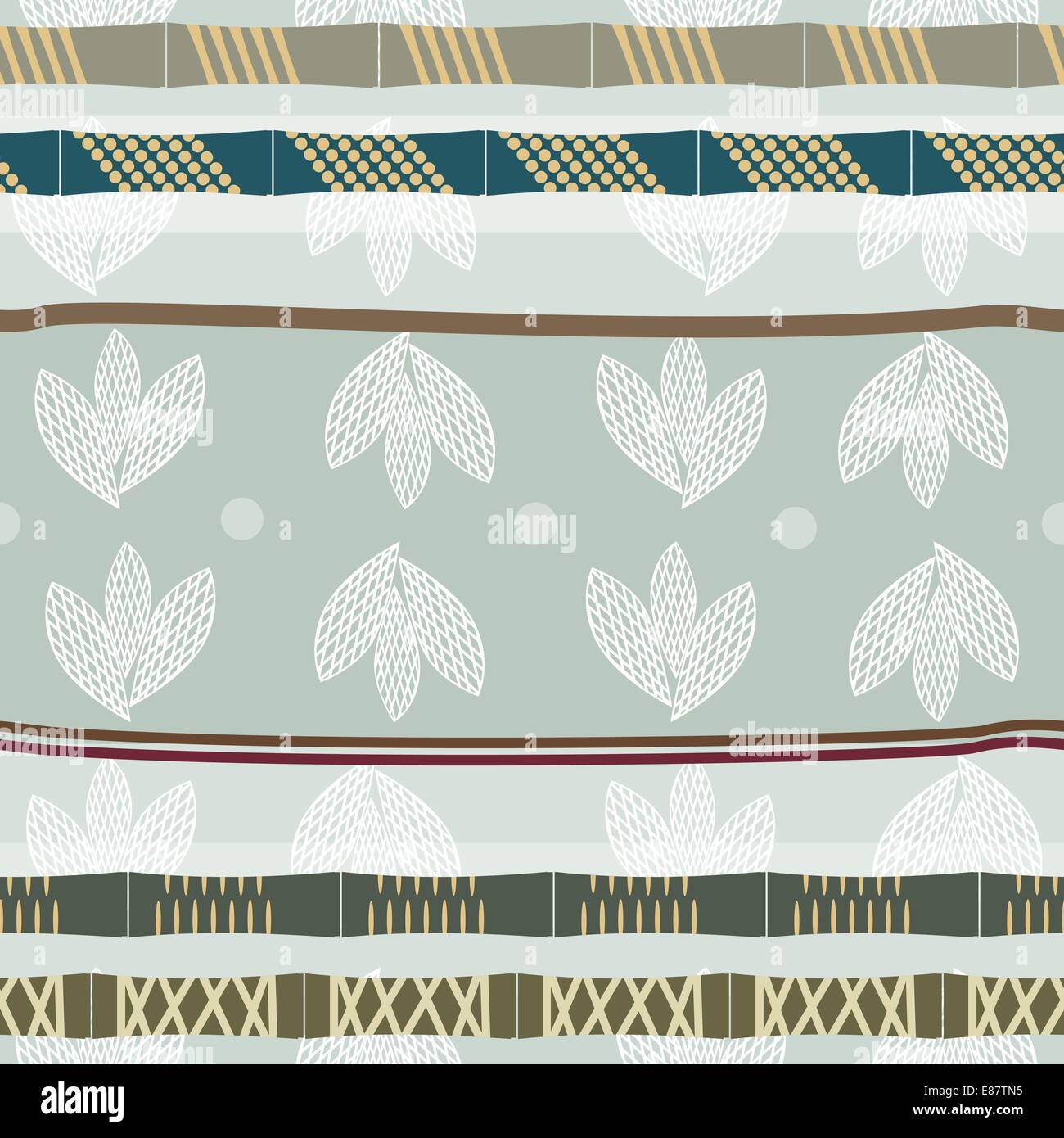 Nahtlose Muster mit Grafiken aus Bambus und lotus Stock Vektor