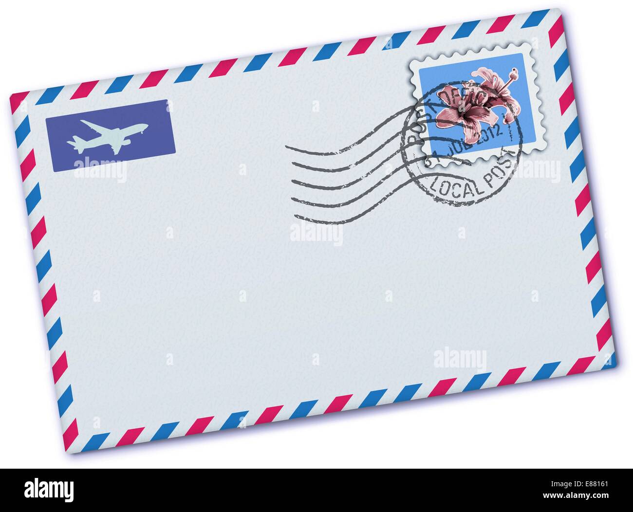 Vektor-Illustration von leeren Luftpost Umschlag mit Briefmarke und Stempel  Stock-Vektorgrafik - Alamy