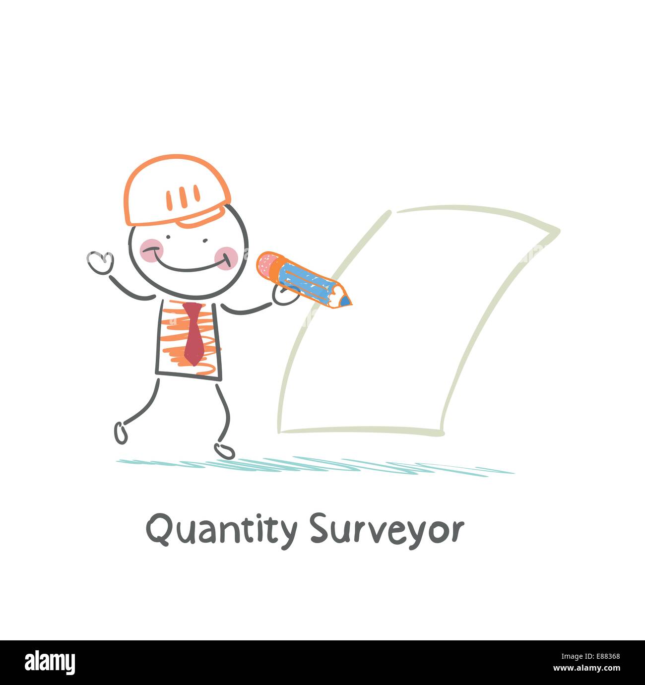 Quantity Surveyor schrieb in Bleistift auf Papier Stock Vektor