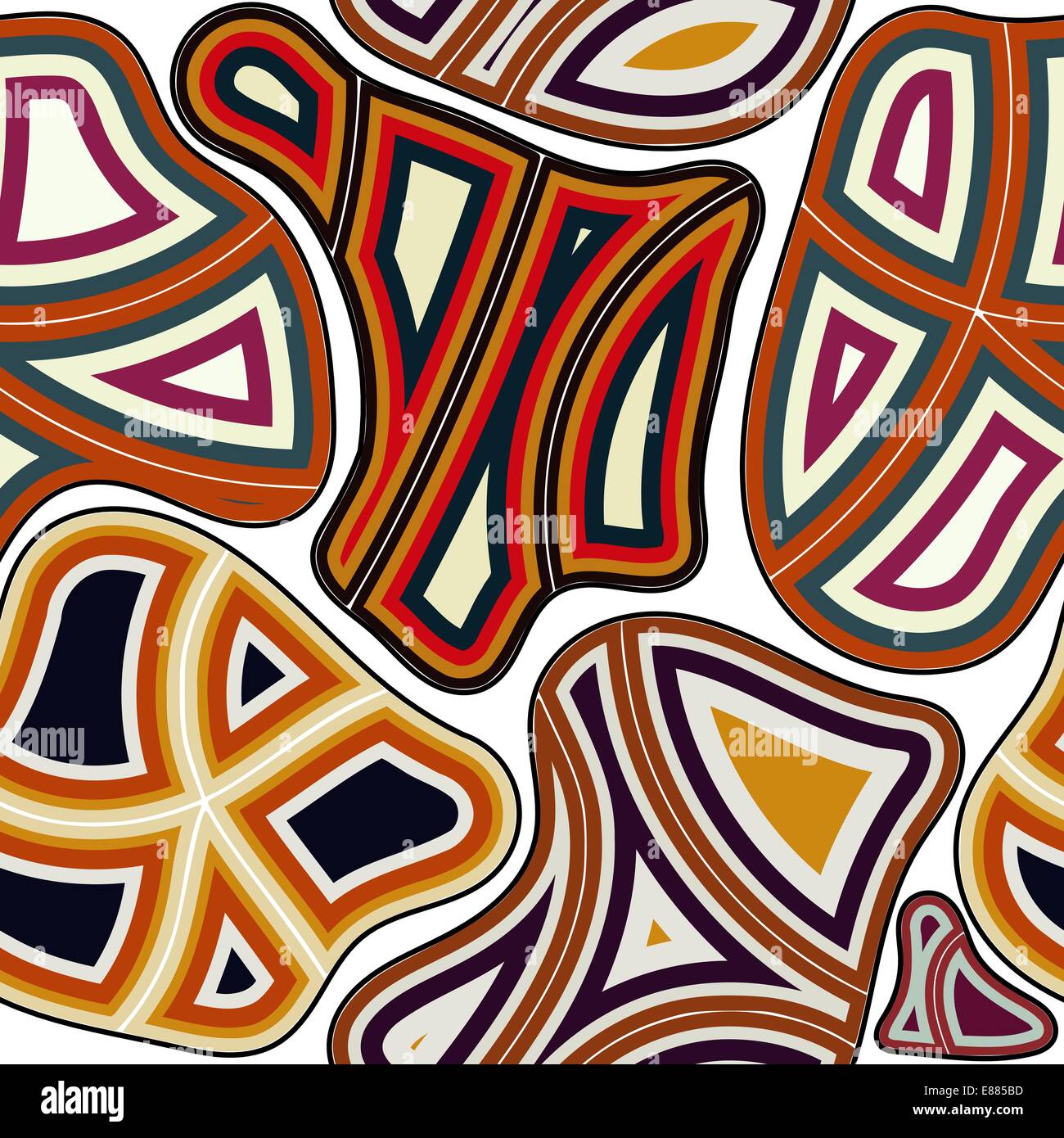 Nahtlose Muster mit gebogene Elemente Stock Vektor