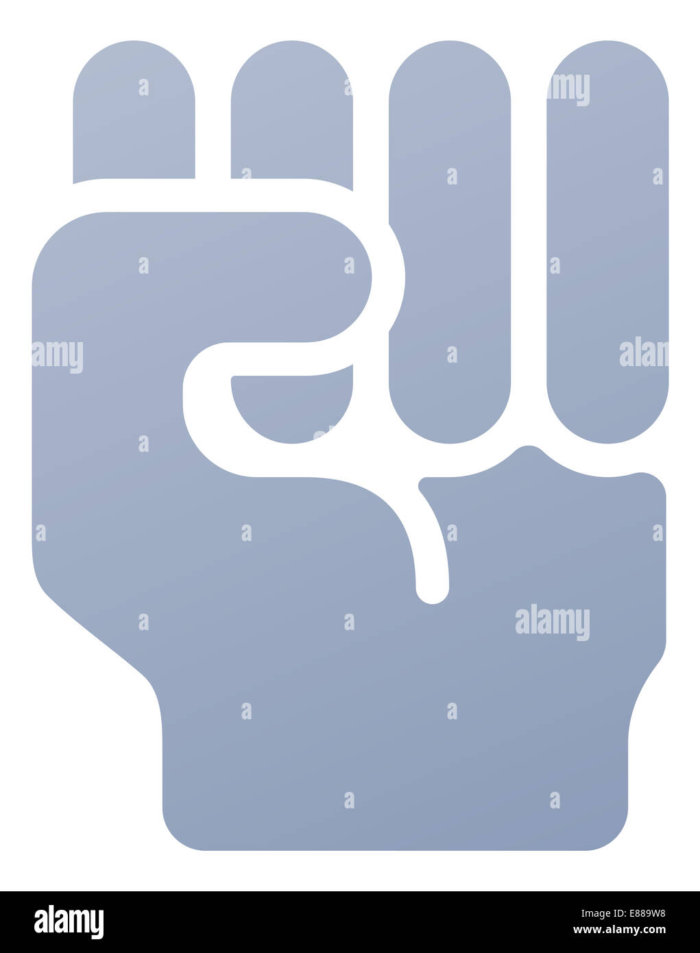 Faust-Symbol Abbildung einer Hand in Clench Faust Geste Stockfoto