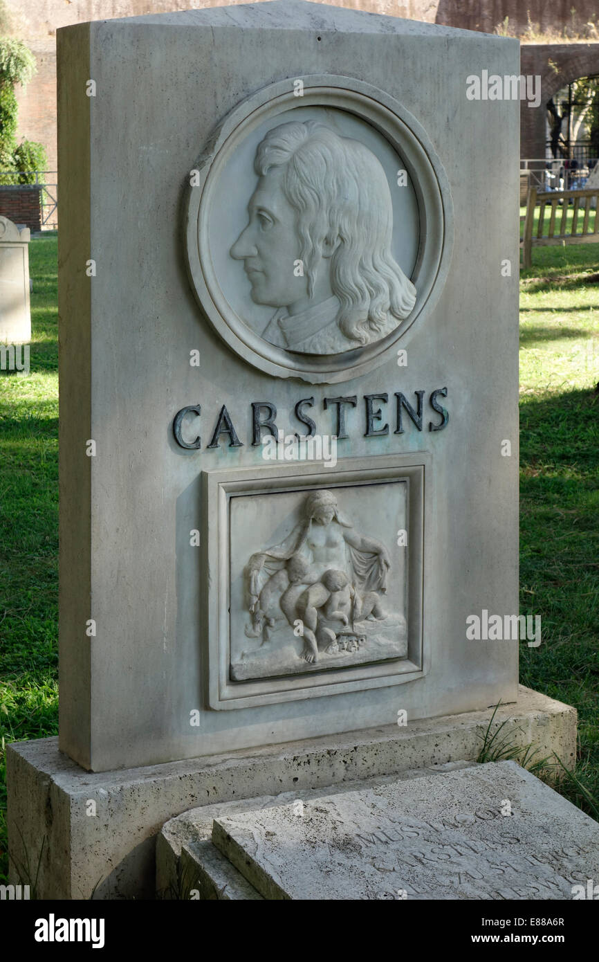 Grab von Jacob Asmus Carstens (1754-1798) protestantischen Friedhof Cimitero Acattolico Rom Italien Stockfoto