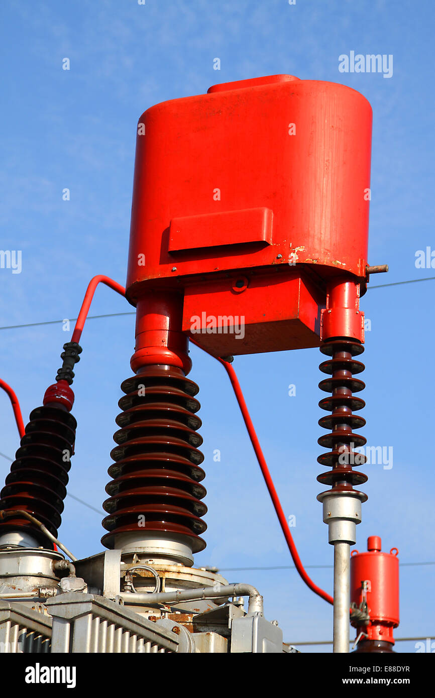 Gerät ein Verhältnis Stromwandler für Hochspannung rot wechseln Stockfoto