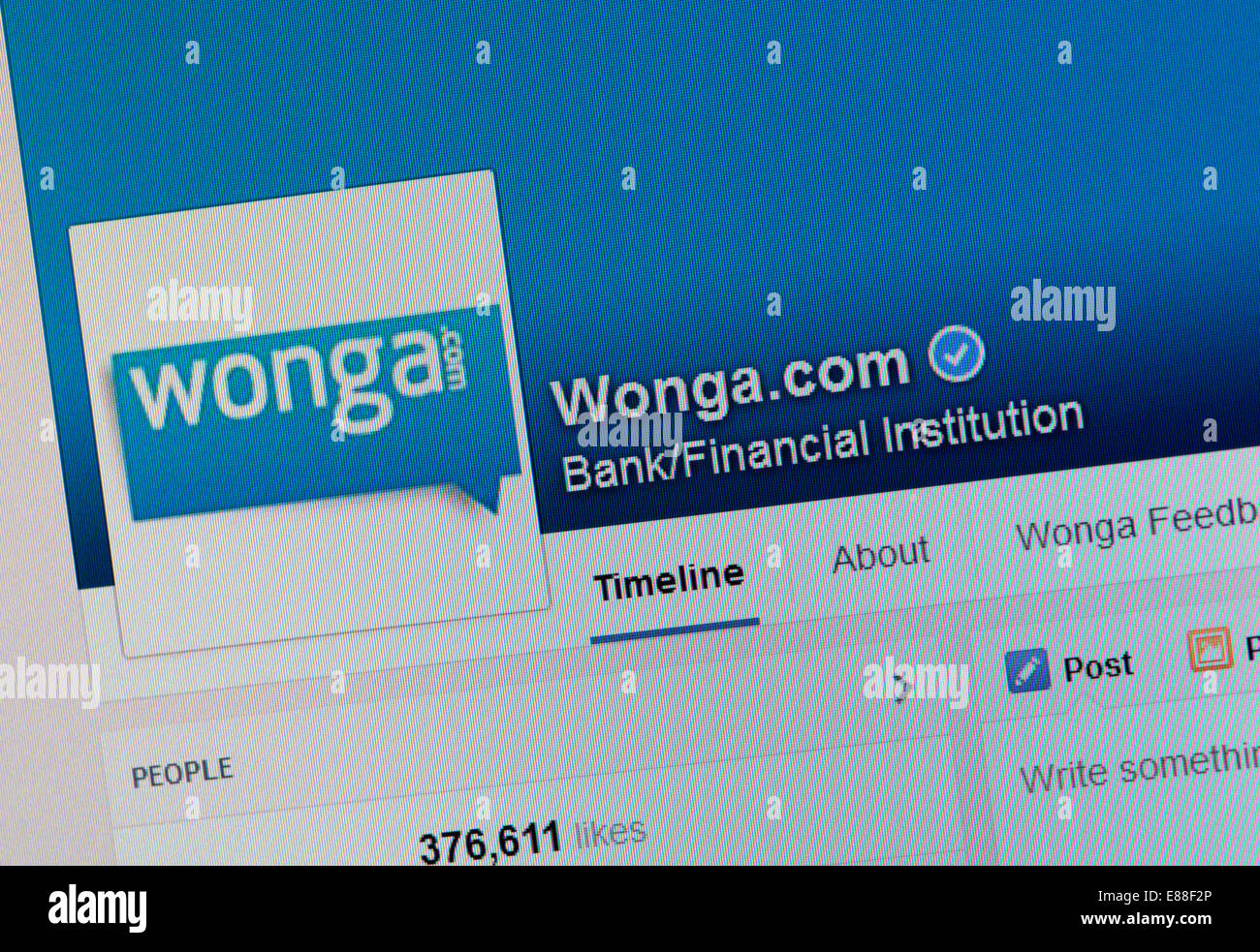 Wonga Logo auf einem Laptop Stockfoto