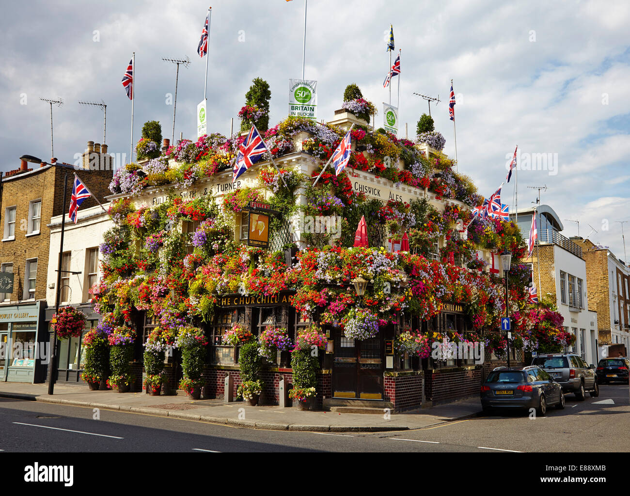Das Churchill Arms, Kensington Church Street, London, England, Vereinigtes Königreich, Europa Stockfoto