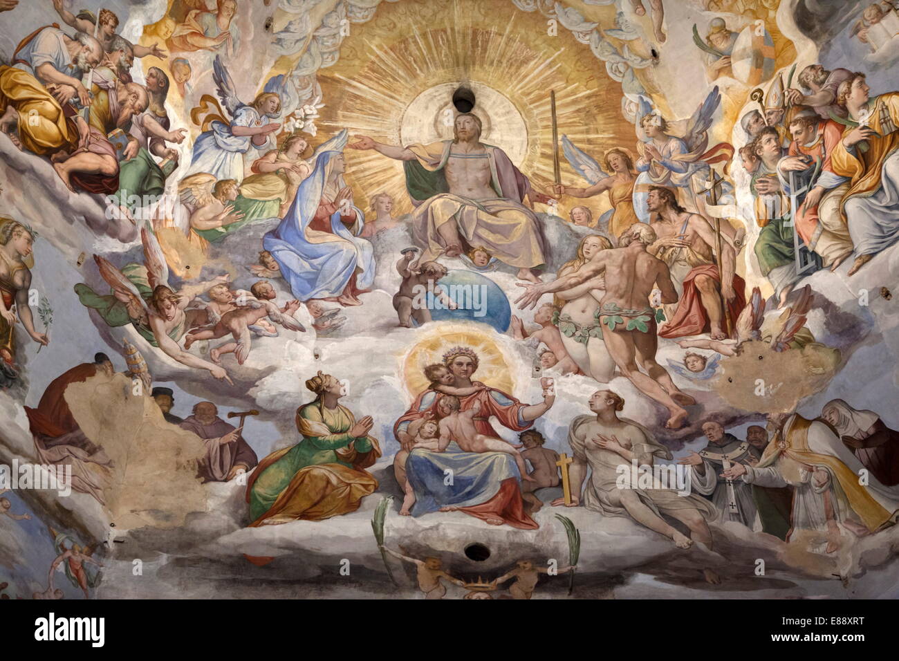 Kuppel Fresko des jüngsten Gerichts von Giorgio Vasari und Federico Zuccari, Florenz, der UNESCO, Toskana, Italien Stockfoto
