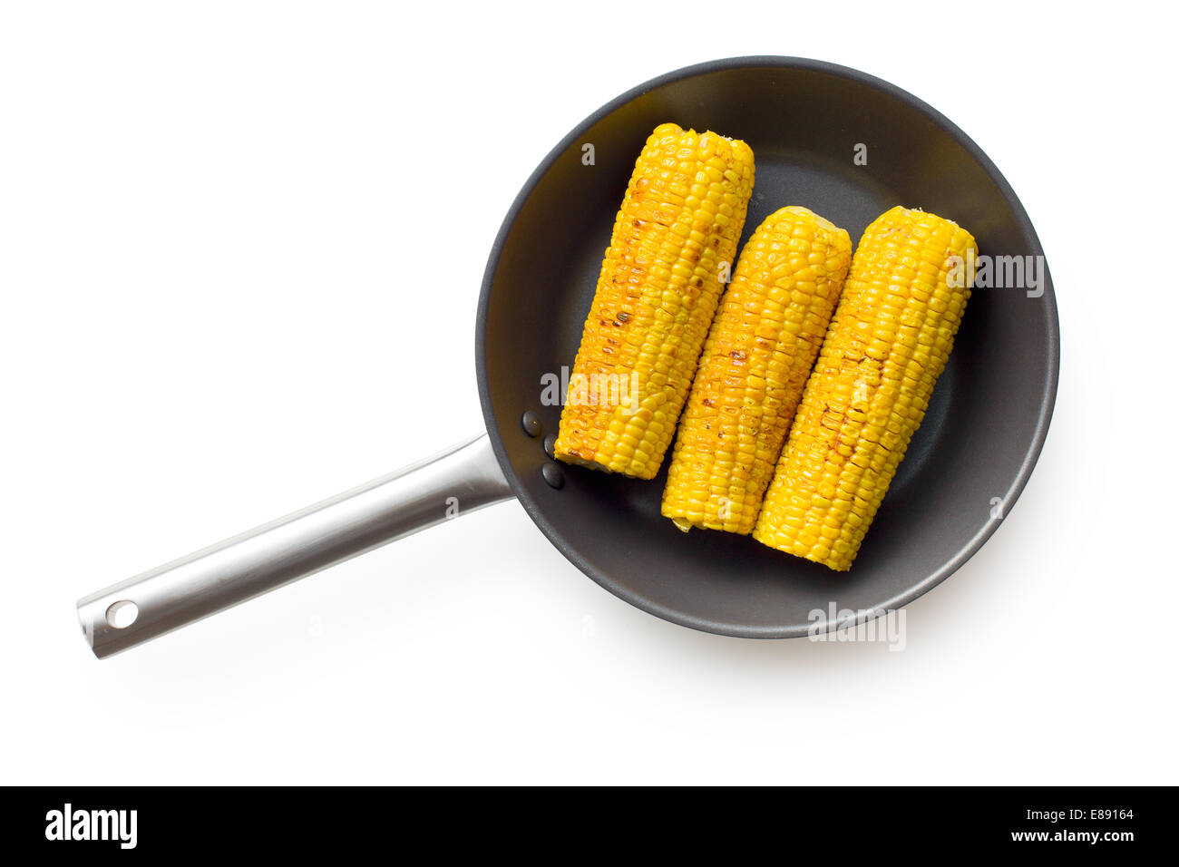 die gerösteten Mais auf Pfanne Stockfoto