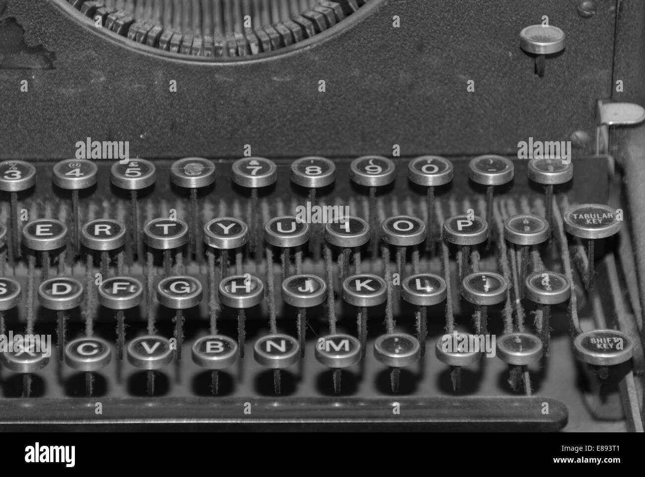 Schreibmaschine Antik imperial manuelle entgegeneilten schwarz mit logo Stockfoto