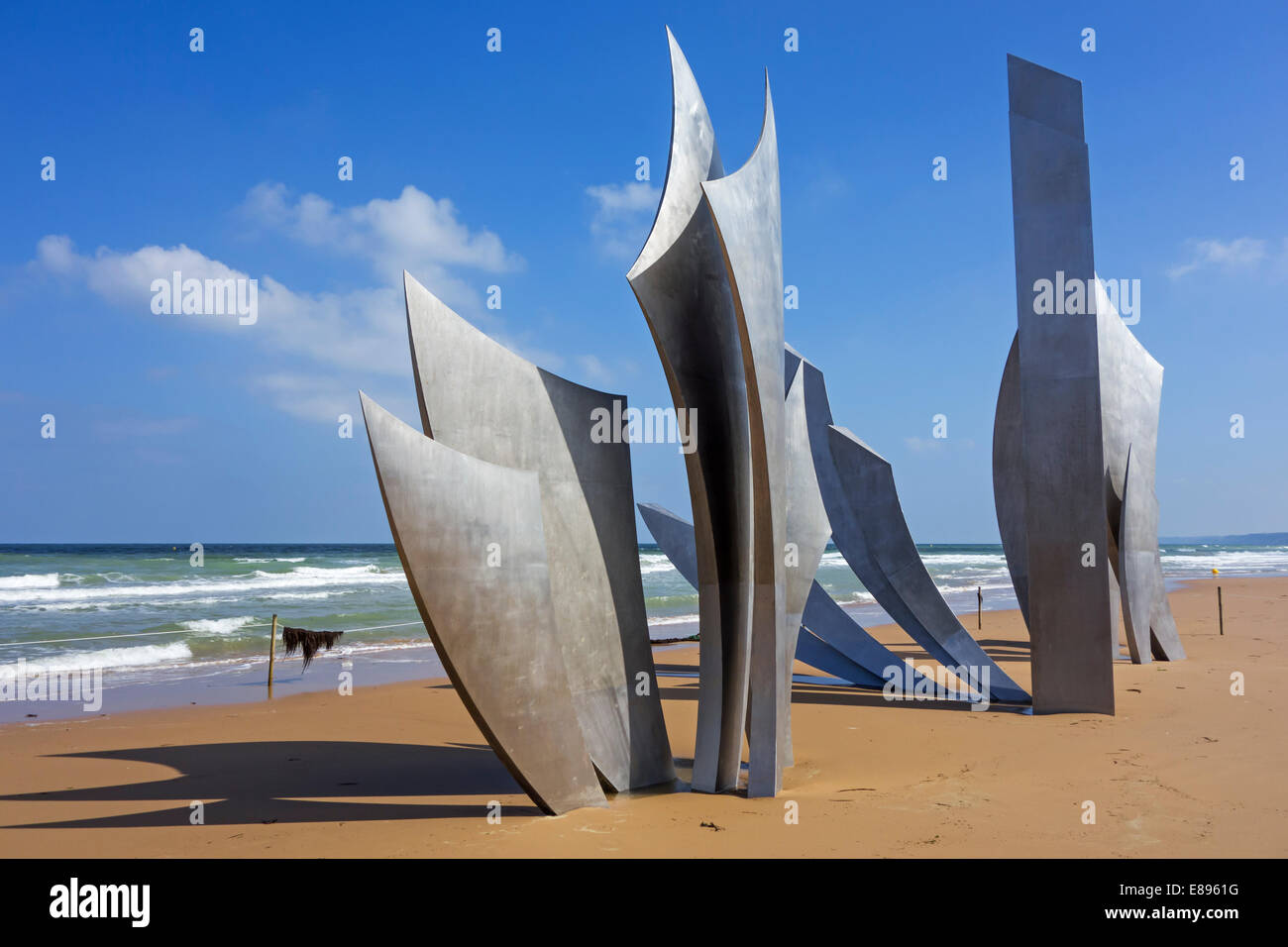 Das Denkmal des zweiten Welt Krieg zwei Omaha Beach Les Braves in Saint-Laurent-Sur-Mer, Basse-Normandie, Frankreich Stockfoto