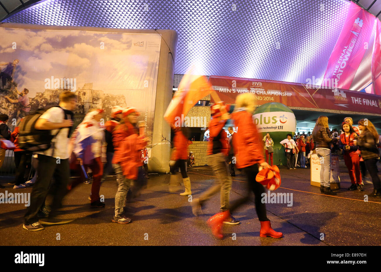 21.09.2014, Katowice, Poalnd. FIVB International World Cup Finals zwischen Polen und Brasilien. Stockfoto