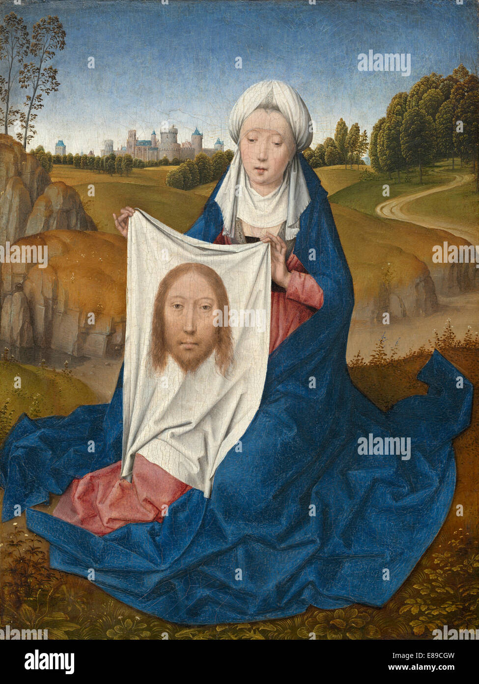 Hans Memling (Niederländisch, aktive c. 1465-1494), Saint Veronica [Vorderseite], c. 1470/1475, Öl auf Holz Stockfoto