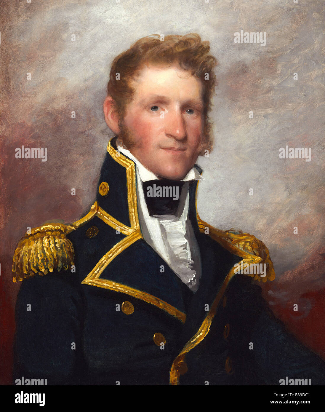 Gilbert Stuart, Commodore Thomas Macdonough, American, 1755-1828, c. 1815/1818, Öl auf Holz Stockfoto