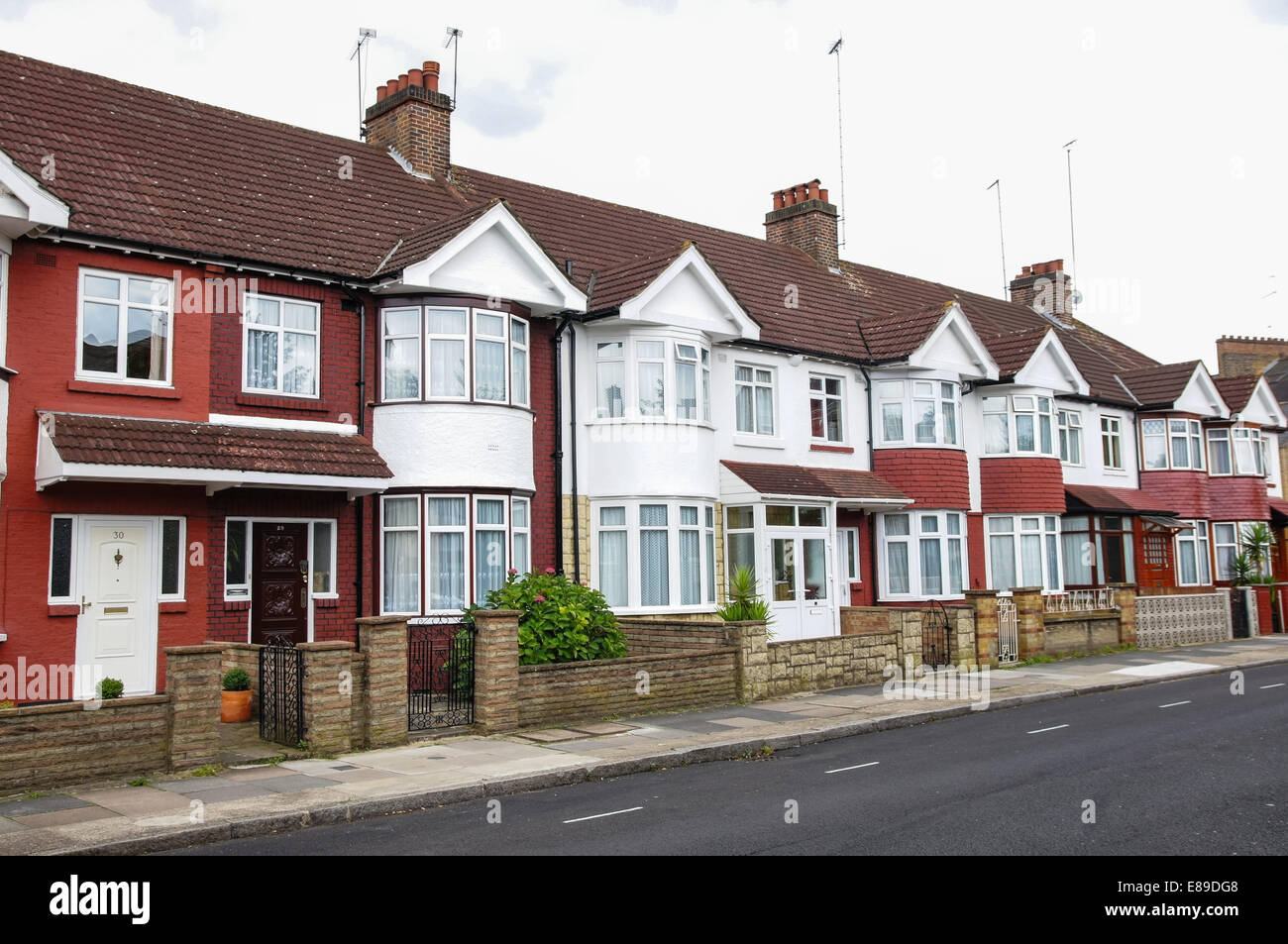 Reihenhäuser in North London England Vereinigtes Königreich UK Stockfoto