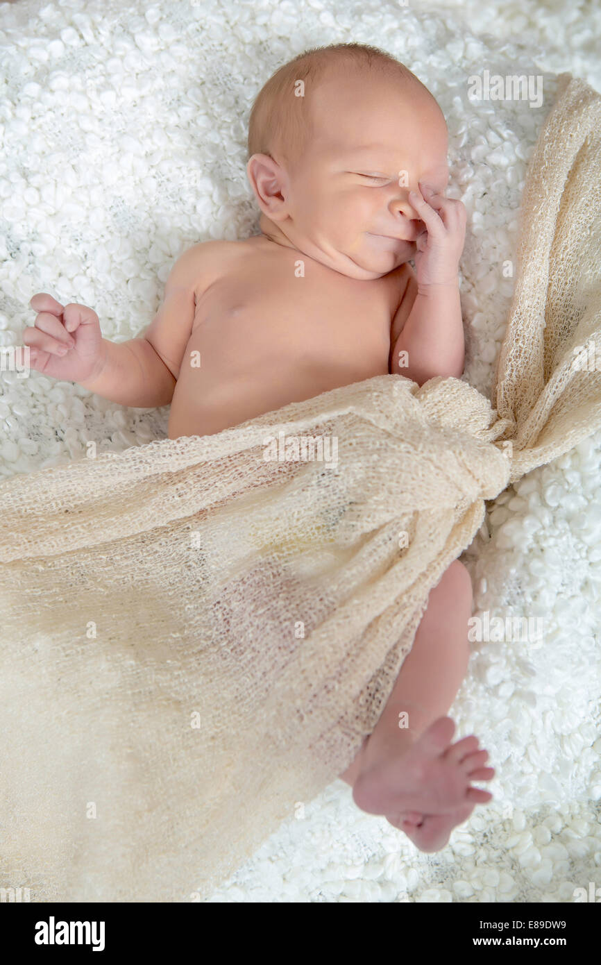Neugeborenes Baby boy Stockfoto