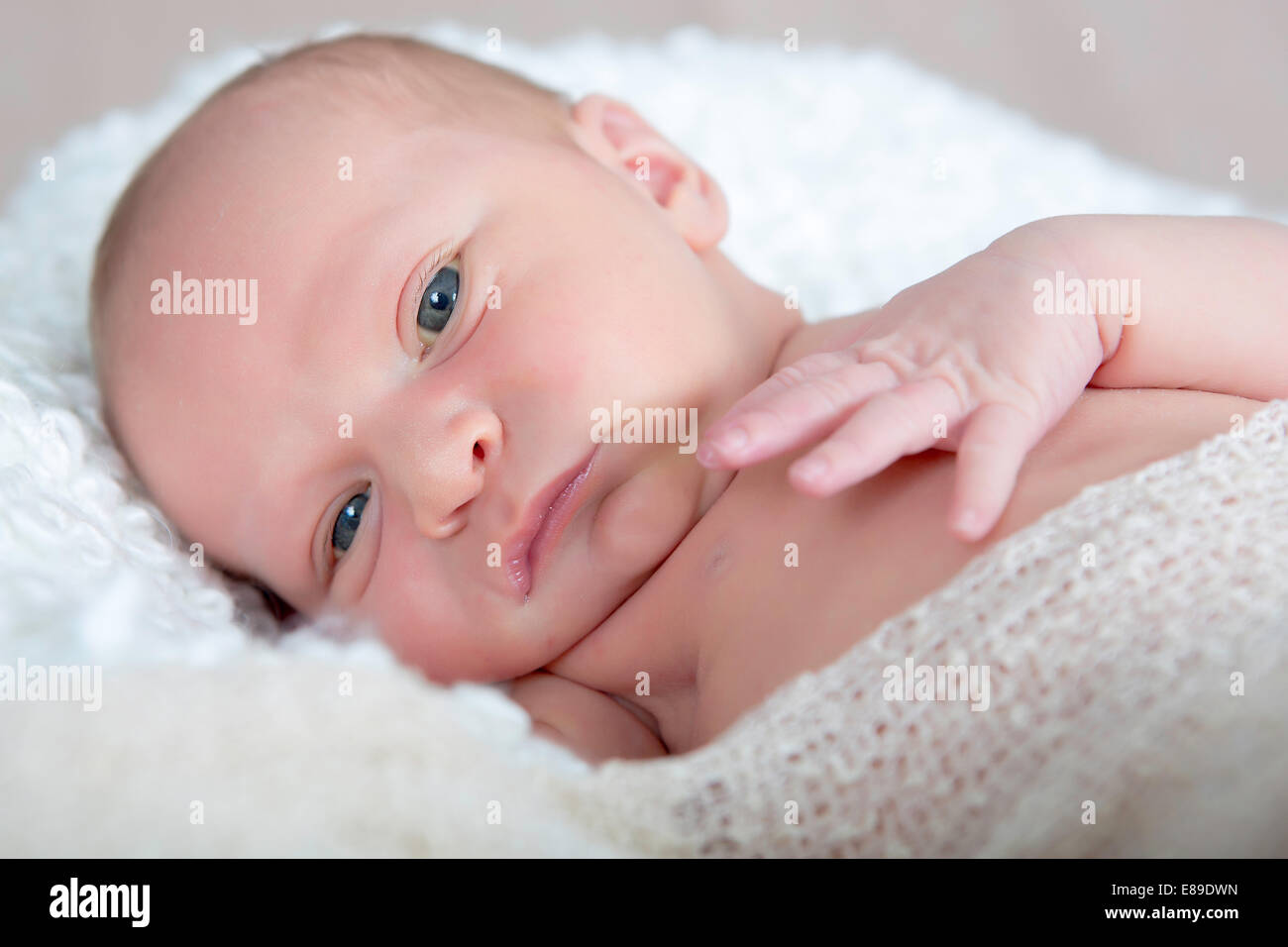 Neugeborenes Baby boy Stockfoto