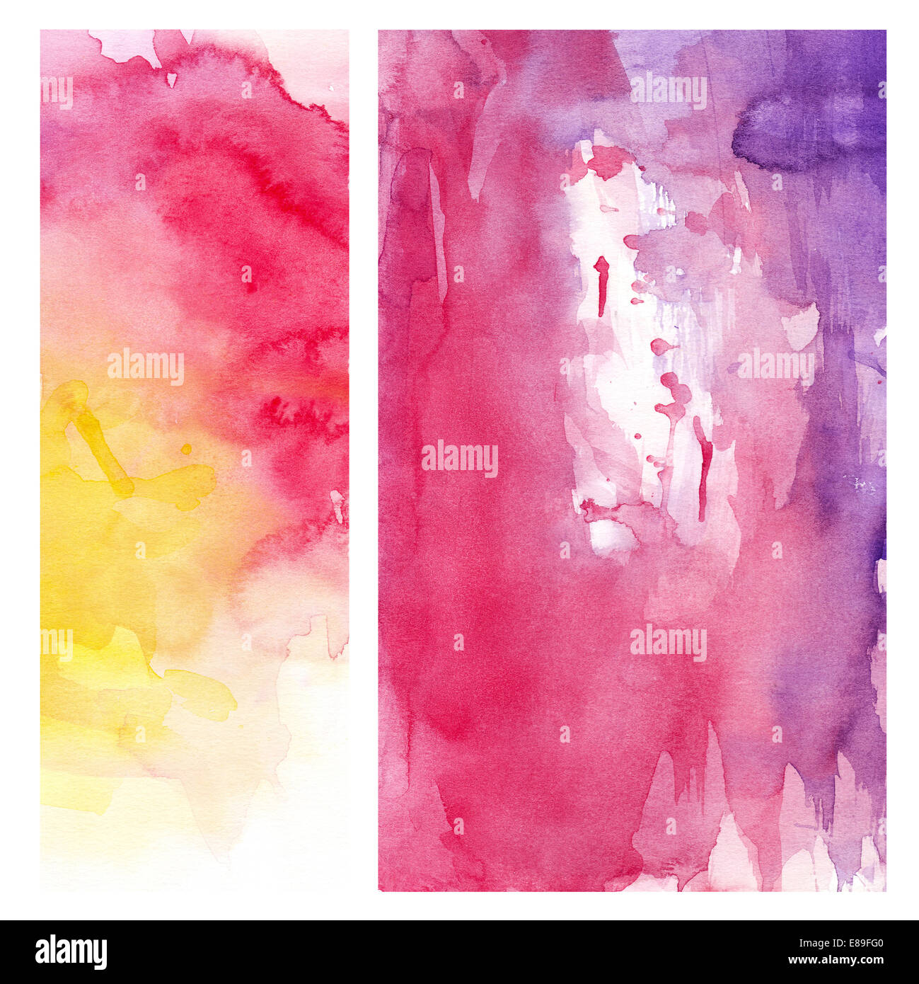 Rosa gelb Aquarell Hintergrund Stockfoto