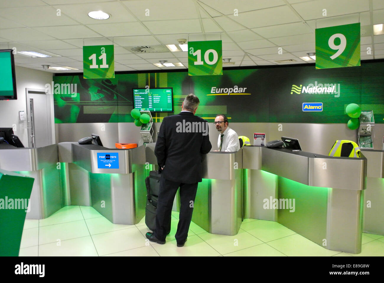 Europcar Autovermietung am Flughafen von Edinburgh Schottland Stockfoto