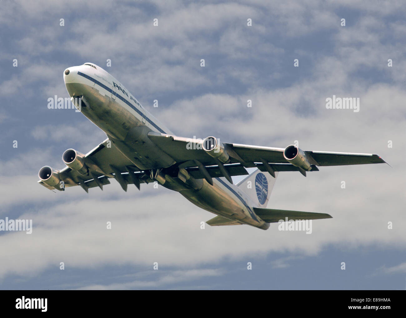 Vintage Pan American World Airways (Pan am) Boeing 747, Start vom Flughafen London Heathrow, Januar 1977 Stockfoto