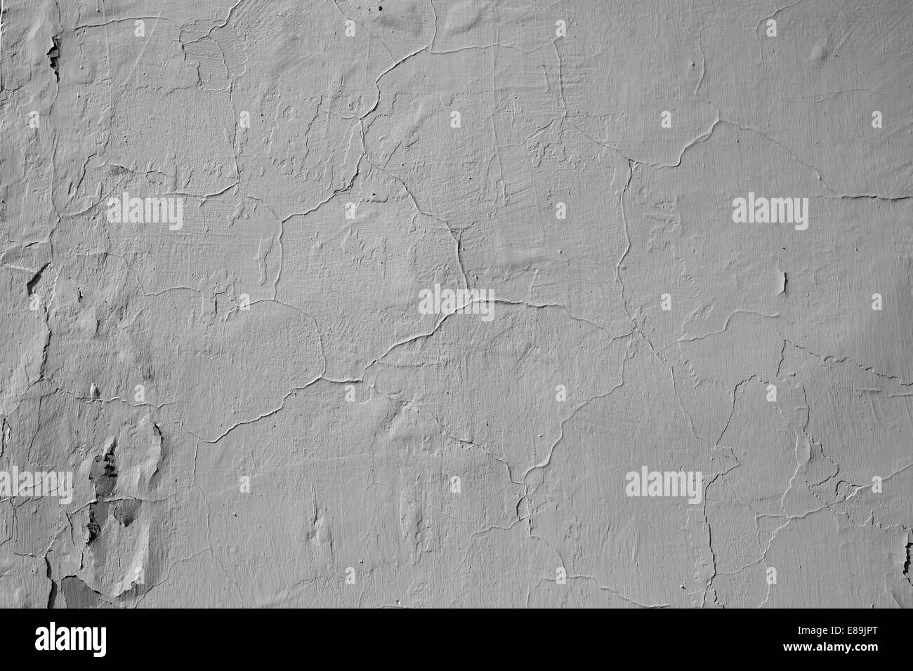 Kalk, verputzte Wände Risse und Unebenheiten Stockfoto