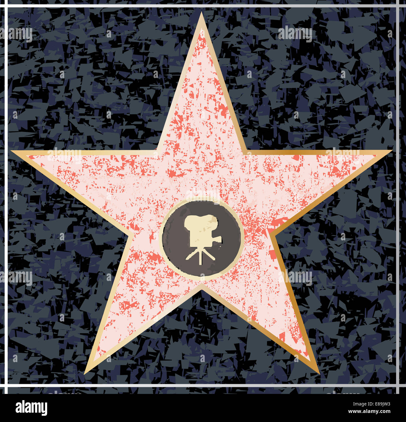 Eine Darstellung der ein leeres Hollywood-Star walk Fame Plakette Stockfoto