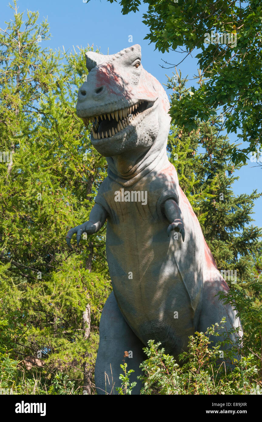 Elk203-6395v Kanada, Alberta, Calgary, Calgary Zoo, Prehistoric Park, Dinosaurier-statue Stockfoto