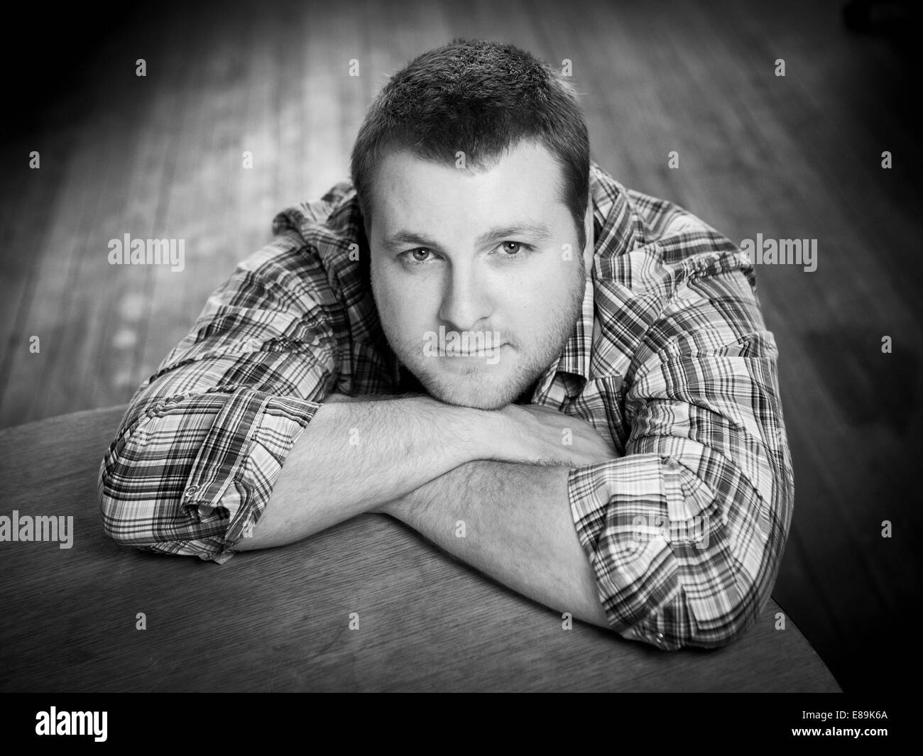 Porträt von Singer-Songwriter und Musiker Jeff Hanson. Stockfoto