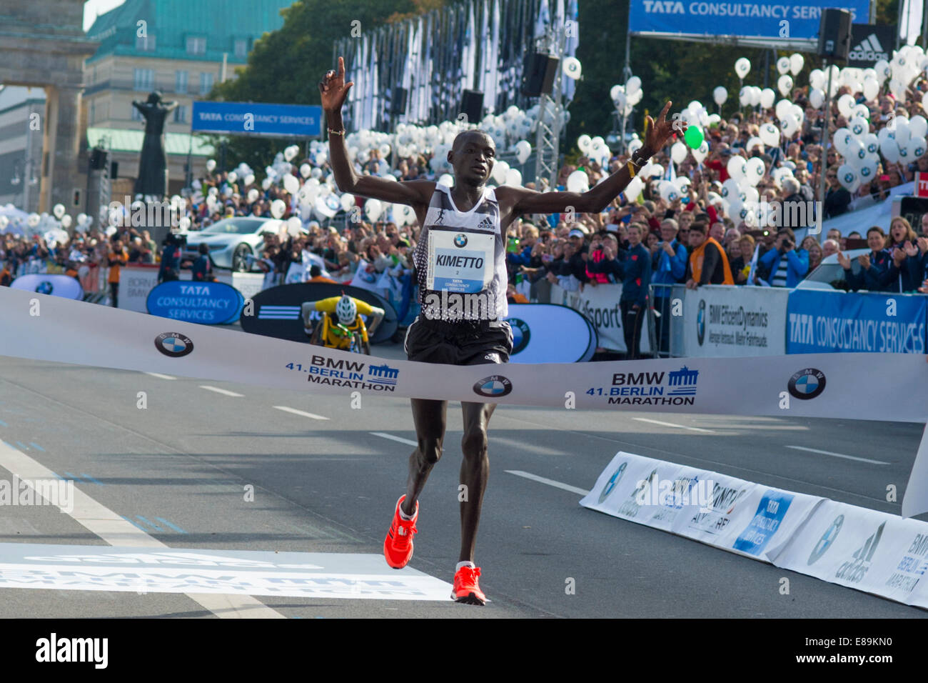 41. Berlin Marathon Mann Sieger Kimetto Stockfoto