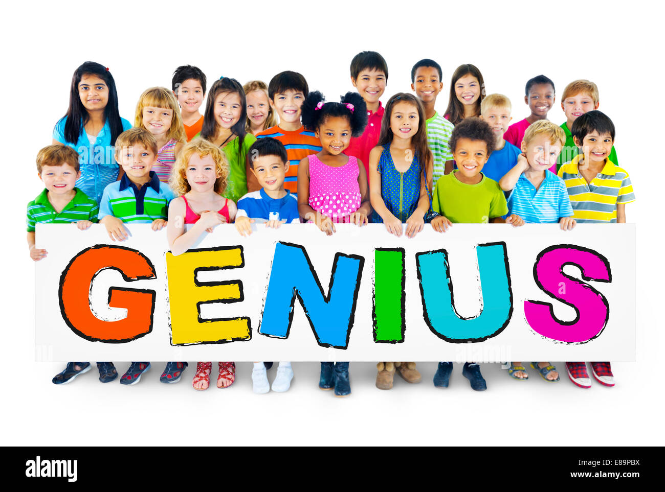 Gruppe von Kindern mit Genius Konzept Stockfoto