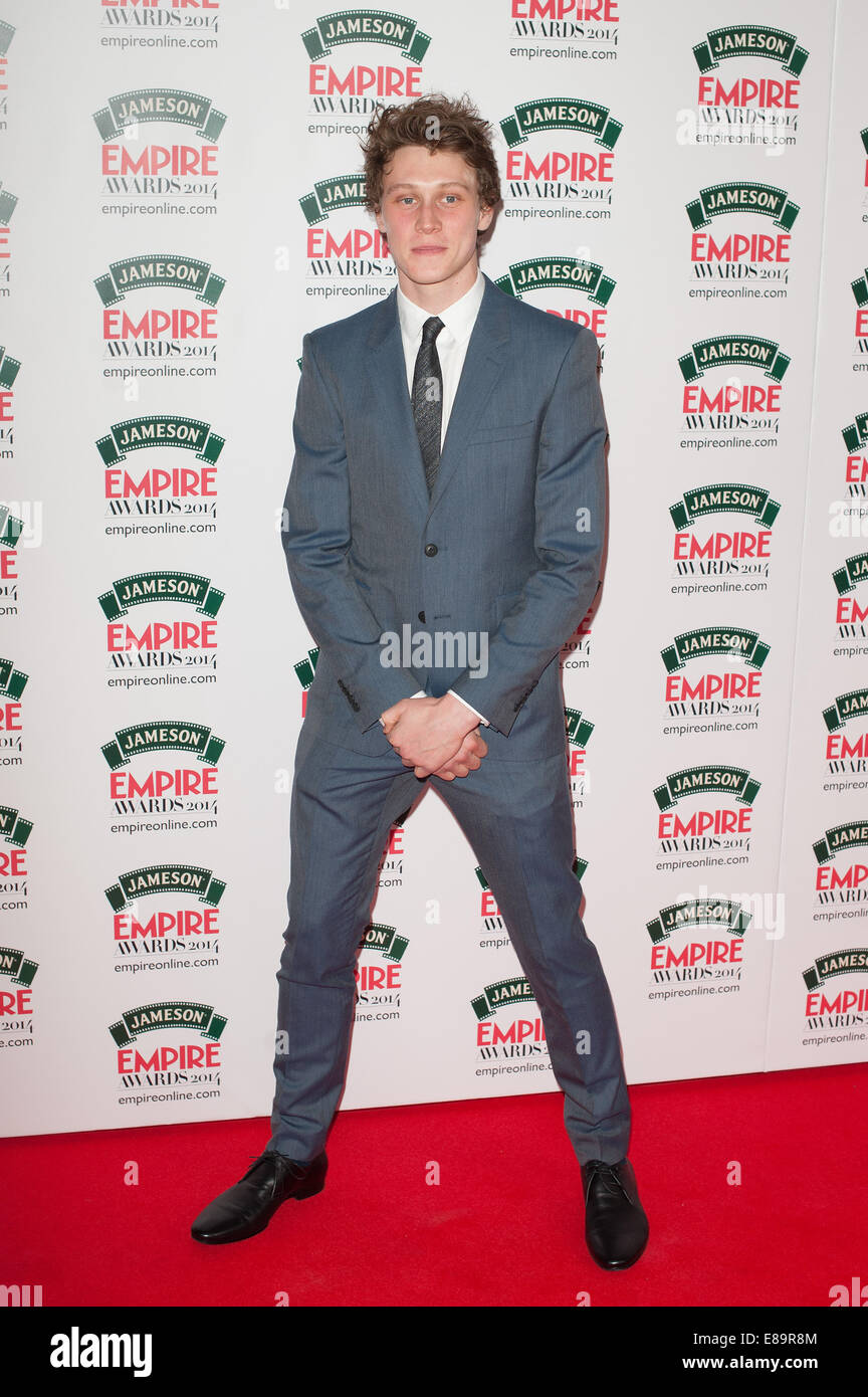 Jameson Empire Awards 2014 statt im The Grosvenor House - Ankünfte.  Mitwirkende: George MacKay Where: London, Vereinigtes Königreich bei: 30. März 2014 Stockfoto