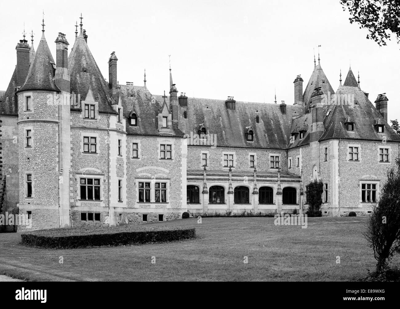 Siebziger Jahre, Schloss Verrerie in La Verrerie, Aubigny Sur Nere, Cher, Loiretal, Frankreich Stockfoto