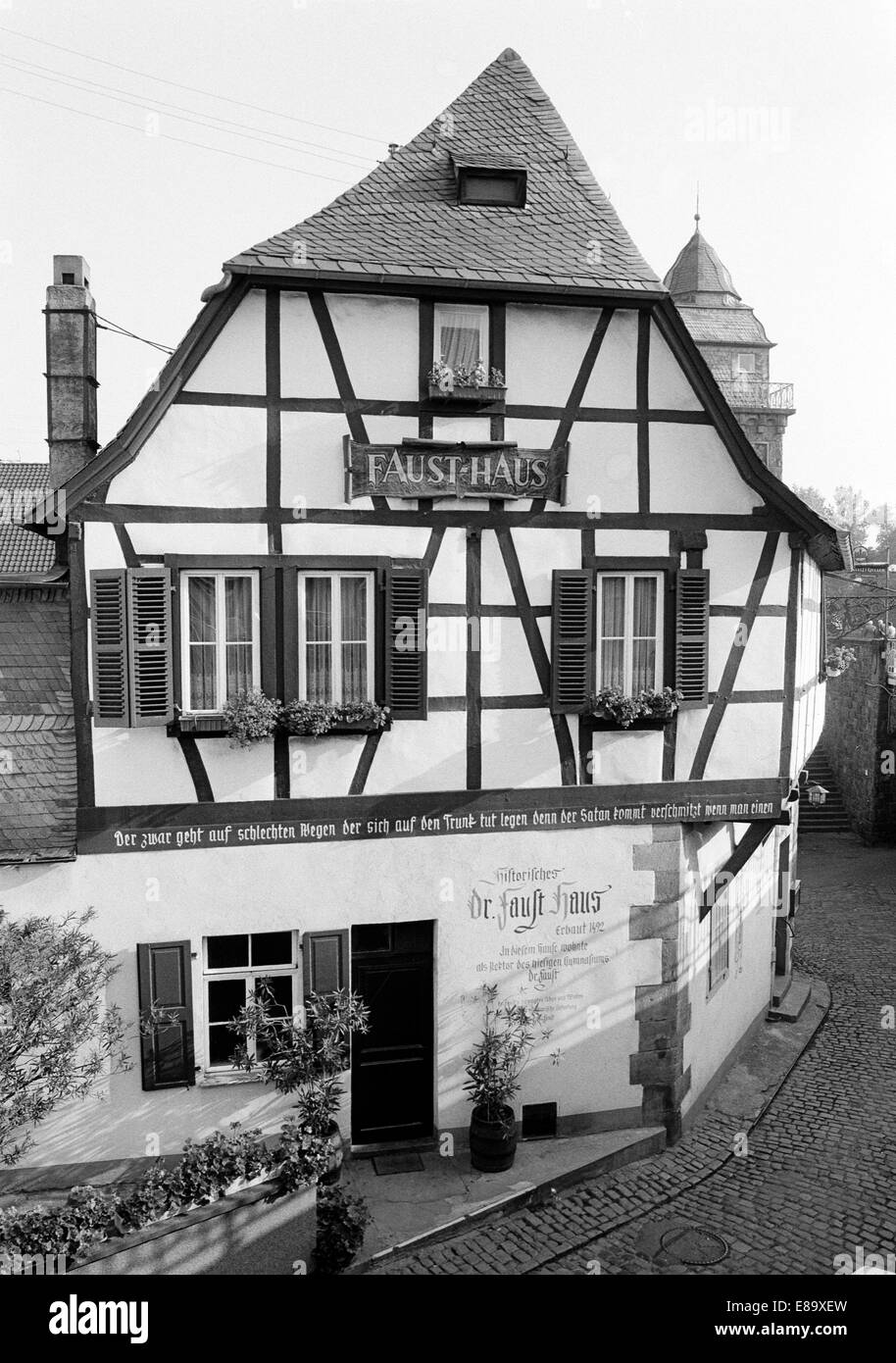 Achtziger Jahre, Wohnhaus von Doktor Faust in Bad Kreuznach, Nahe, Rheinland-Pfalz Stockfoto