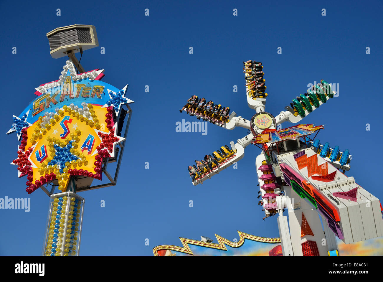 Skater-lustige Fahrt, Oktoberfest, München, Upper Bavaria, Bavaria, Germany Stockfoto